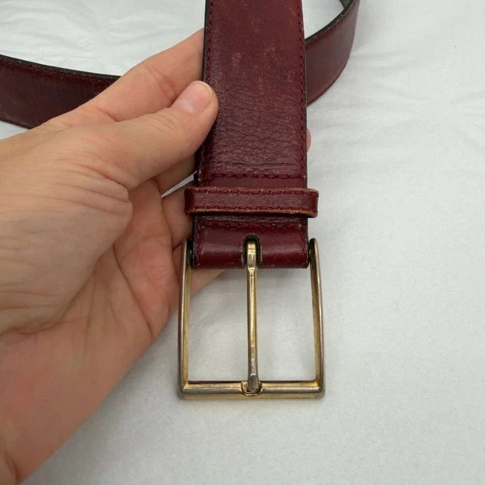 Full Grain Cowhide Brown Leather Money Belt Zipper Secret Pocket Size 36